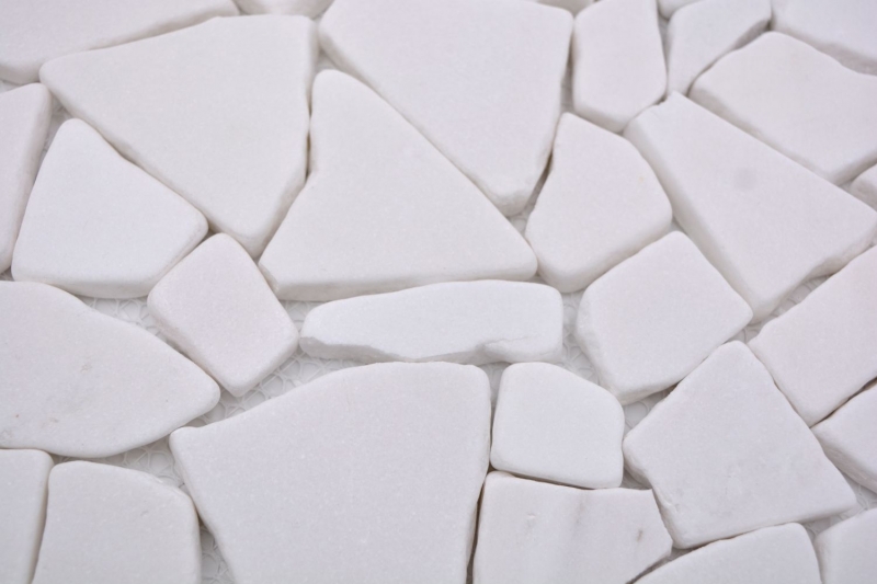 Échantillon manuel de carreaux de mosaïque Marbre Pierre naturelle Fracture Ciot blanc MOS44-0102_m
