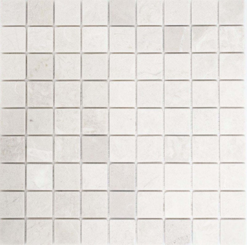 Motif main Carreau de mosaïque Marbre Pierre naturelle blanc Botticino Anticato MOS42-0104_m