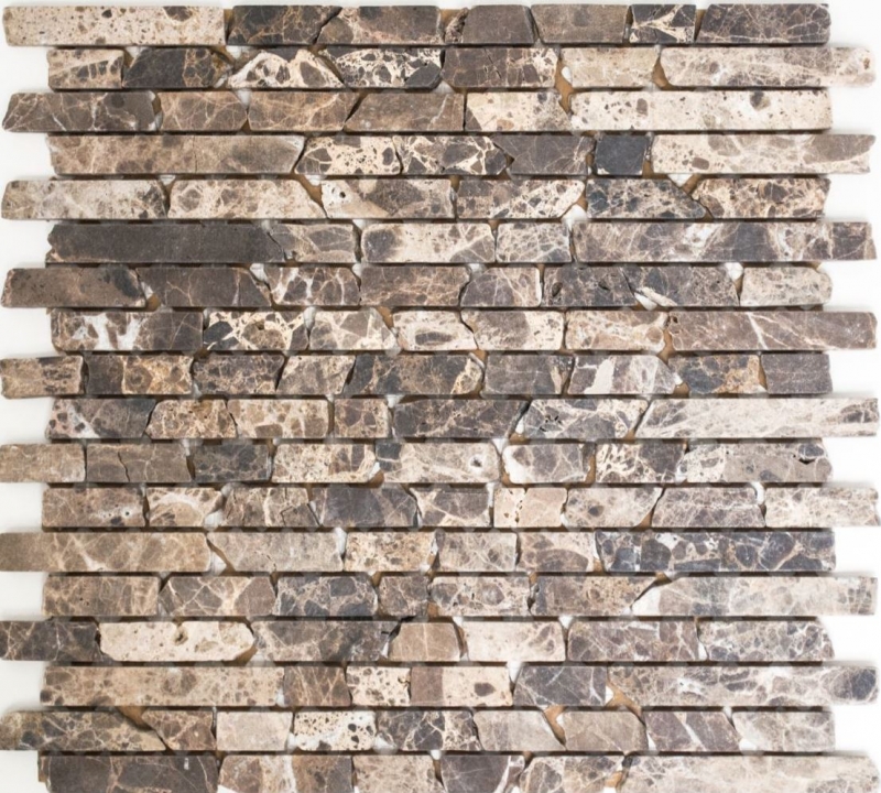 Motif main Carreau de mosaïque Marbre Pierre naturelle Brick Impala brun flammé MOS40-1304_m