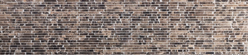 Motif main Carreau de mosaïque Marbre Pierre naturelle Brick Impala brun flammé MOS40-1304_m