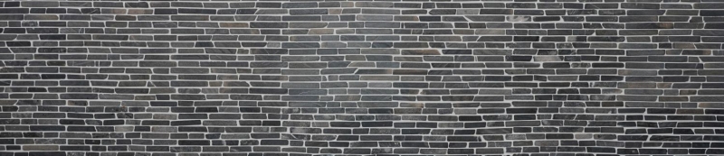 Motif main Carreau de mosaïque Marbre Pierre naturelle noire Brick Nero Marquina MOS40-0125_m