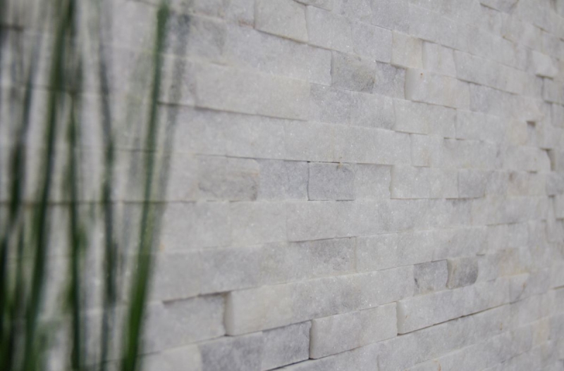 Motif main Carreau de mosaïque Marbre Pierre naturelle blanche Brick Splitface Ibiza Sugar Marble 3D MOS45-0204_m