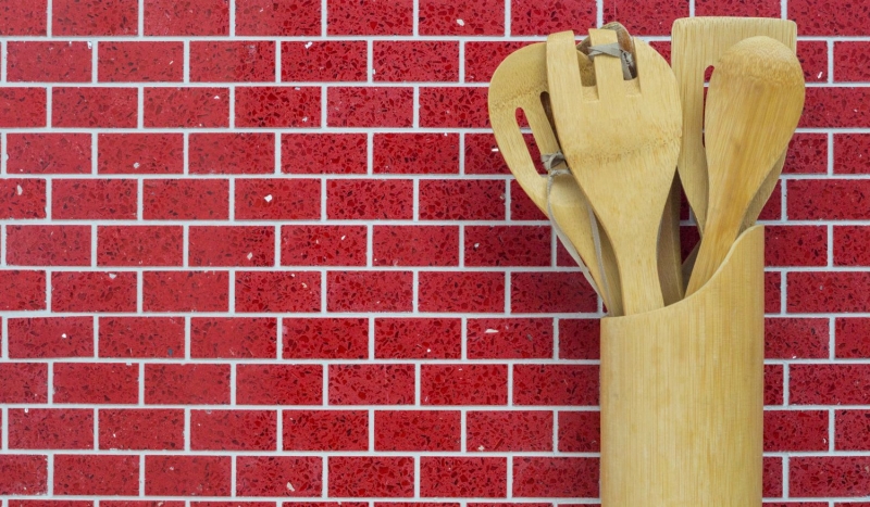 Motif main Mosaïque Carrelage Quartz Composite Pierre artificielle Brick Artificial rouge MOS46-ASMB4_m