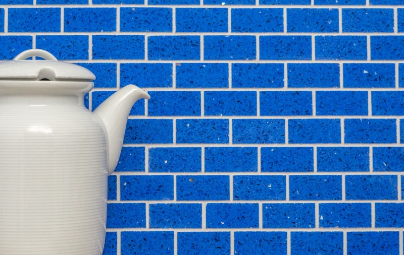 Motif main Mosaïque fond de cuisine Quartz Composite Pierre artificielle Brick Artificial bleu MOS46-ASMB5_m