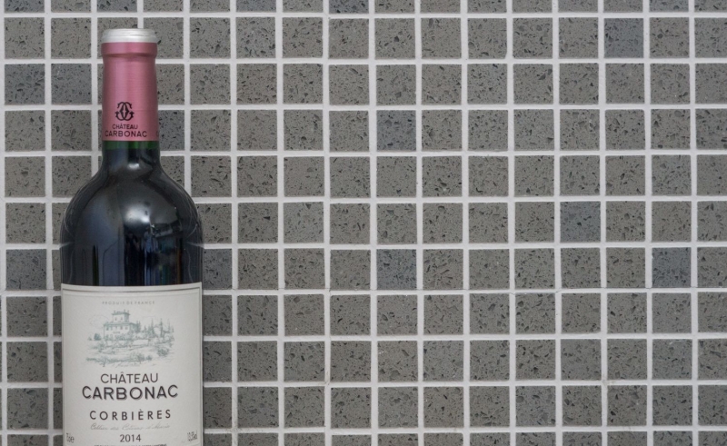 Motif main Mosaïque Carreau Quartz Composite Pierre artificielle grise Artificial MOS46-ASM23_m