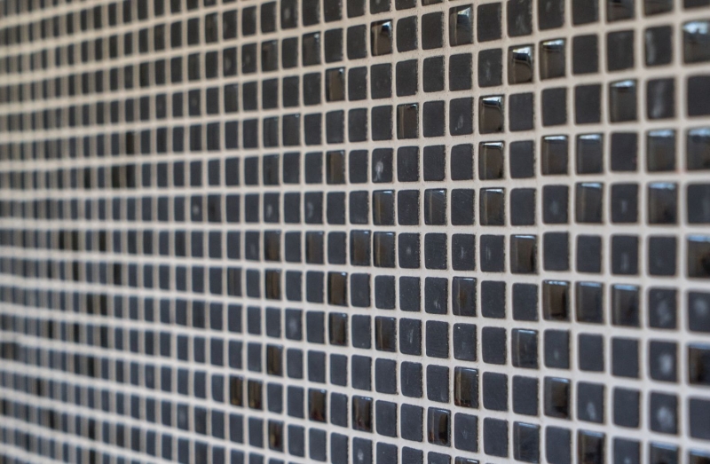 Échantillon manuel de mosaïque ECO Recycling GLAS Enamel noir mat verre MOS140-01B_m