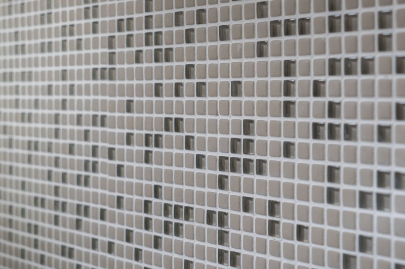 Échantillon manuel de mosaïque ECO Recycling GLAS Enamel cream mat verre MOS140-03C_m