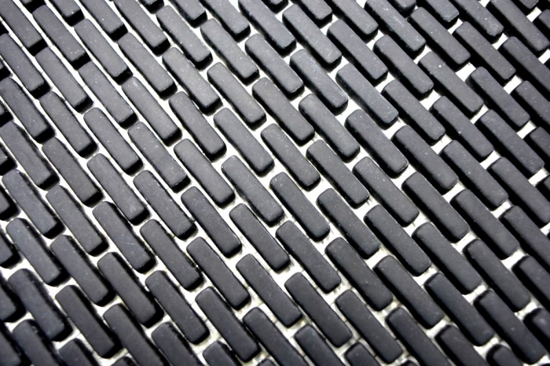 Échantillon manuel de mosaïque ECO Recycling GLAS Brick Enamel noir mat MOS140-B21B_m