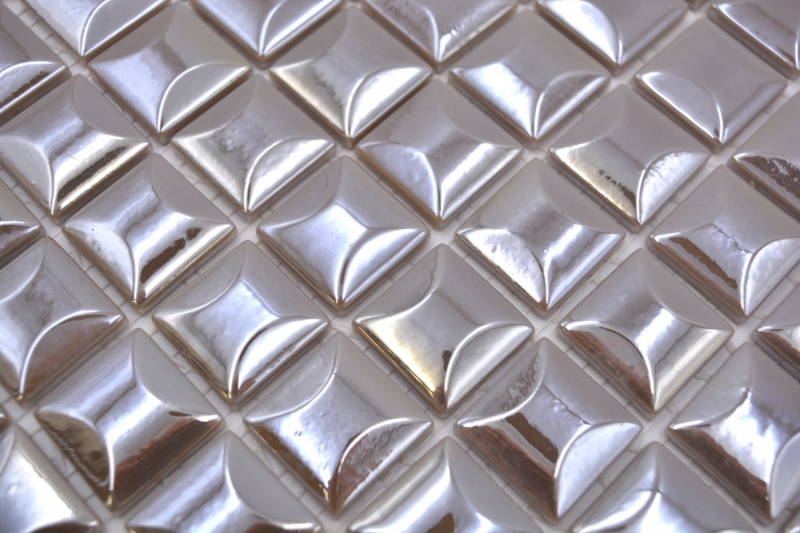 Échantillon manuel de mosaïque ECO Recyclé GLAS ECO coffee metallic 3DF MOS350-24_m