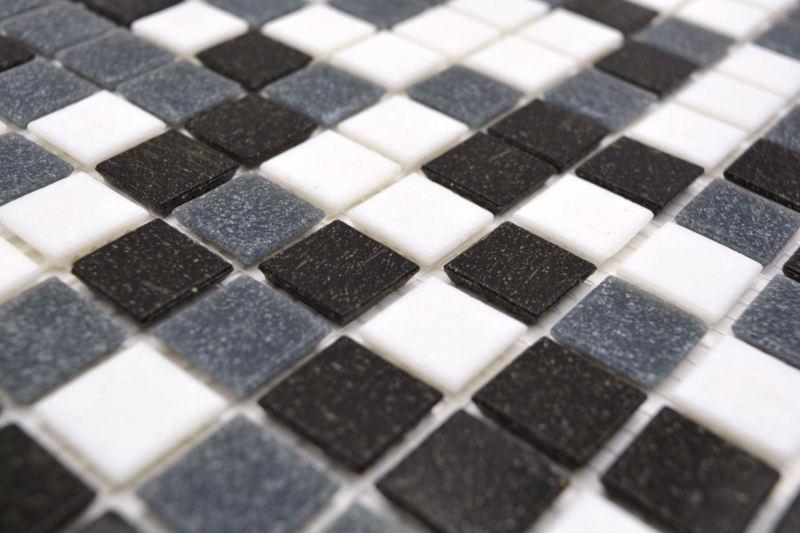 Échantillon manuel de mosaïque de verre Carreaux muraux Carreaux de salle de bains Dos de douche Miroir de carrelage blanc gris noir MOS52-0302_m