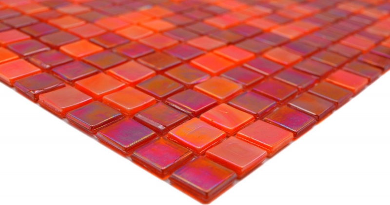 Motif manuel Carreau mosaïque en verre rouge Carreaux muraux Carreaux de salle de bains Dos de douche Miroir MOS58-0902_m