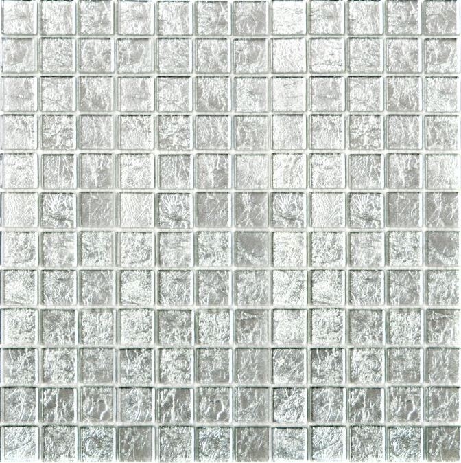 Motif manuel Carreau de mosaïque de verre translucide Crystal argent structure BAD WC cuisine MUR MOS68-4SB11_m