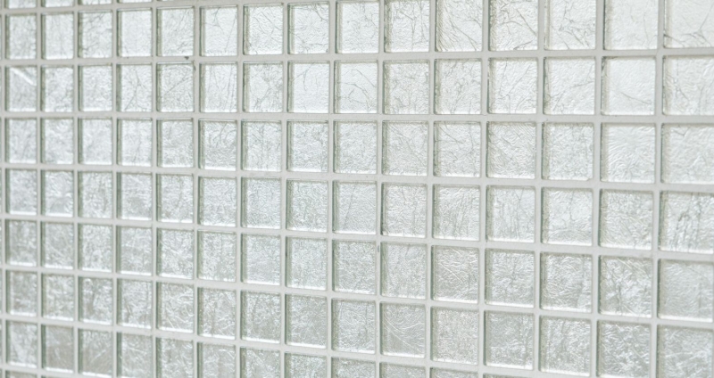 Motif manuel Carreau de mosaïque de verre translucide Crystal argent structure BAD WC cuisine MUR MOS68-4SB11_m