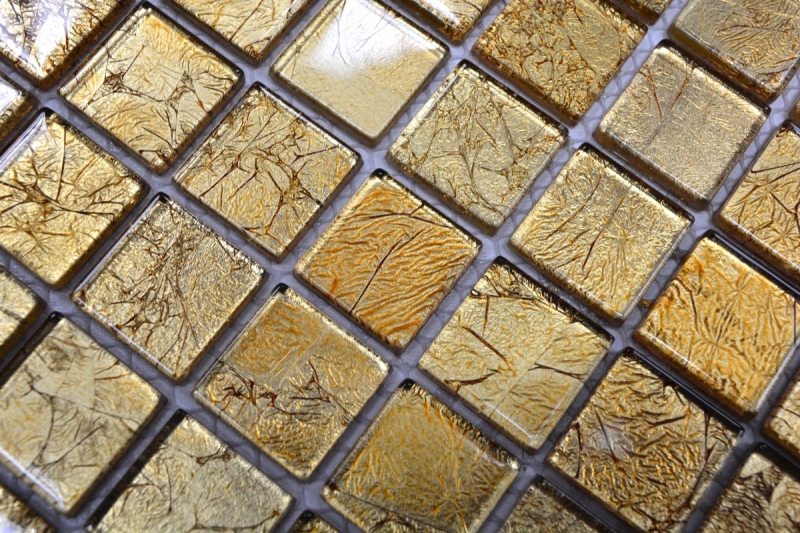 Motif manuel Carreau de mosaïque de verre translucide Crystal or structure MOS120-0742_m