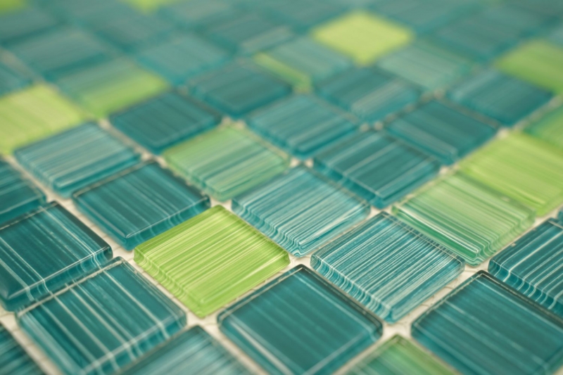 Motif à main Carreau de mosaïque Translucide Vert vif Mosaïque de verre Crystal Vert vif MOS64-0509_m