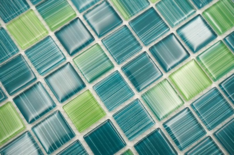 Motif à main Carreau de mosaïque Translucide Vert vif Mosaïque de verre Crystal Vert vif MOS64-0509_m