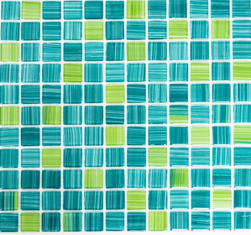 Motif à main Carreau de mosaïque Translucide Vert vif Mosaïque de verre Crystal Vert vif MOS64-0509_m