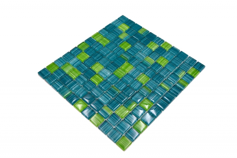 Motif à main Carreau de mosaïque Translucide Vert vif Mosaïque de verre Crystal Vert vif MOS74-0509_m