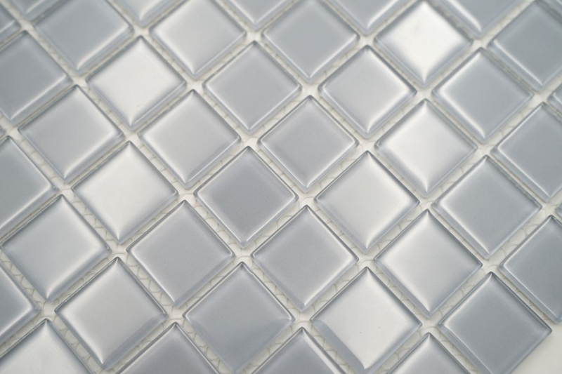Motif à main Carreau de mosaïque Translucide gris Mosaïque de verre Crystal gris clair BAD WC cuisine MUR MOS60-0204_m