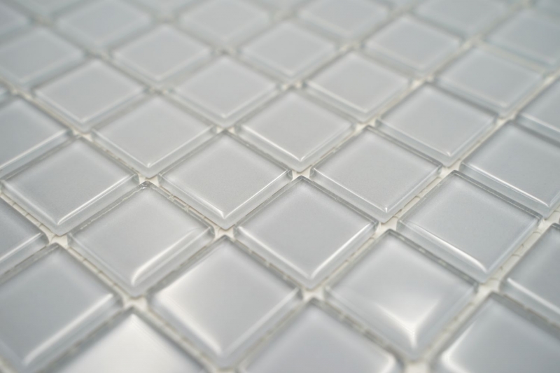 Motif à main Carreau de mosaïque Translucide gris Mosaïque de verre Crystal gris clair BAD WC cuisine MUR MOS60-0204_m