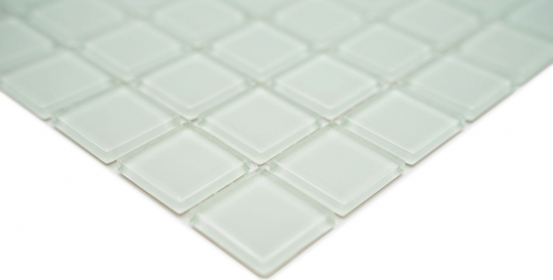 Échantillon manuel Carreau de mosaïque translucide blanc Mosaïque de verre Crystal blanc mat givré MOS60-0111_m