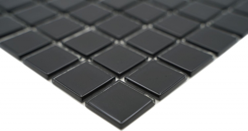 Échantillon manuel Carreau de mosaïque Translucide noir Mosaïque de verre Crystal noir MOS60-0304_m