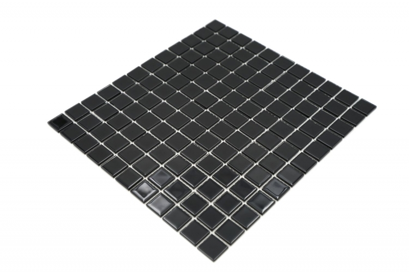 Échantillon manuel Carreau de mosaïque Translucide noir Mosaïque de verre Crystal noir MOS60-0304_m