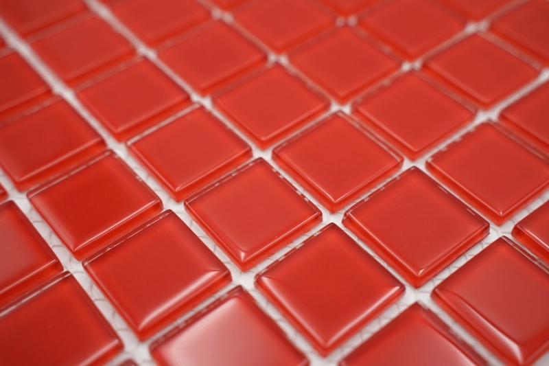 Motif manuel Carreau de mosaïque Translucide rouge Mosaïque de verre Crystal rouge BAD WC cuisine MUR MOS60-0904_m