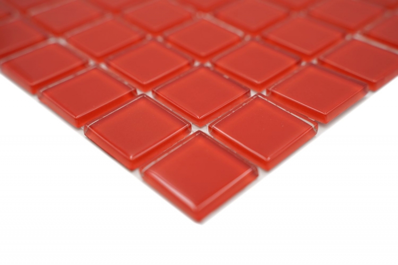Motif manuel Carreau de mosaïque Translucide rouge Mosaïque de verre Crystal rouge BAD WC cuisine MUR MOS60-0904_m
