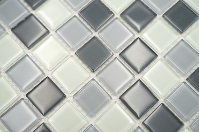 Motif main Carreau de mosaïque Translucide gris Mosaïque de verre Crystal gris SALLE DE BAINS WC CUISINE MUR MOS62-0204_m
