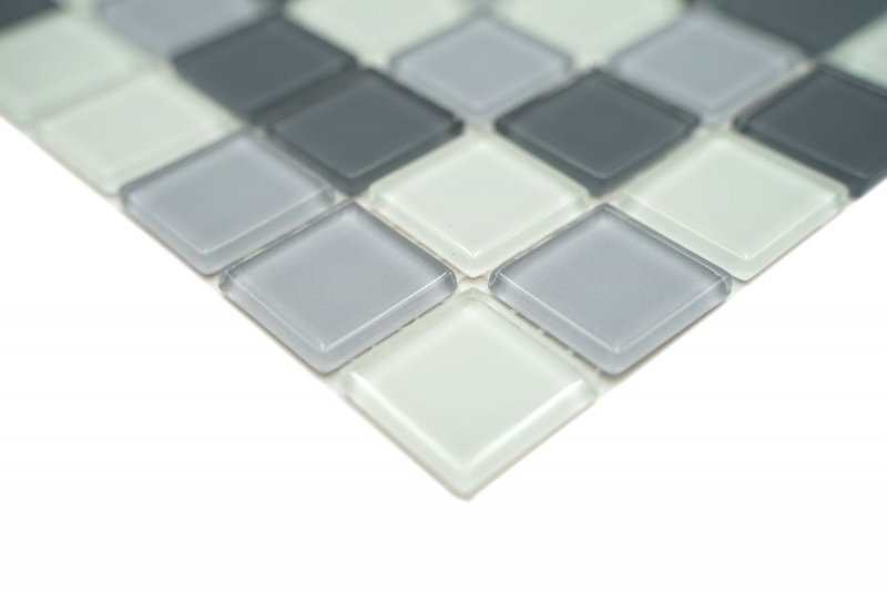 Motif main Carreau de mosaïque Translucide gris Mosaïque de verre Crystal gris SALLE DE BAINS WC CUISINE MUR MOS62-0204_m