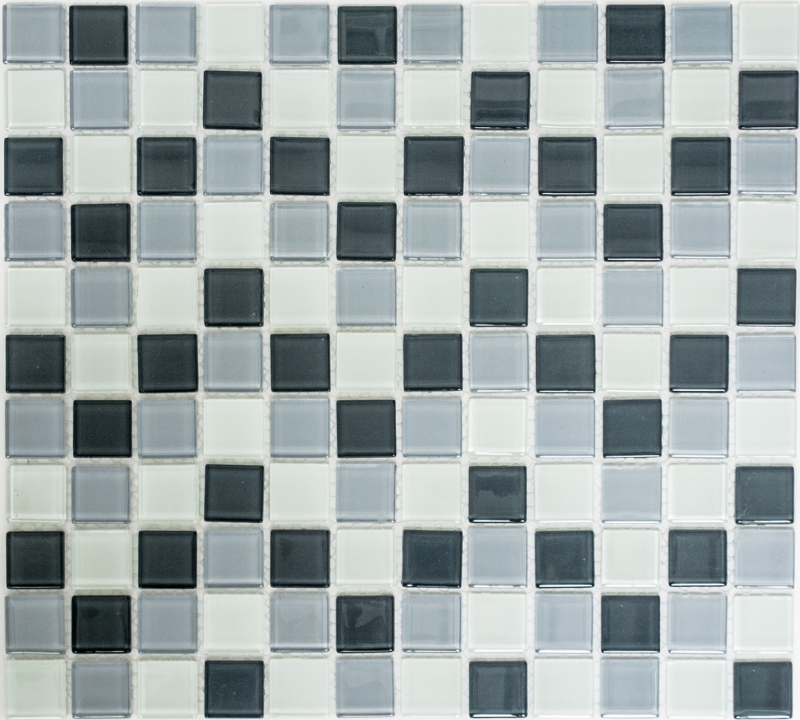 Motif main Carreau de mosaïque Translucide gris Mosaïque de verre Crystal gris SALLE DE BAINS WC CUISINE MUR MOS62-0204_m
