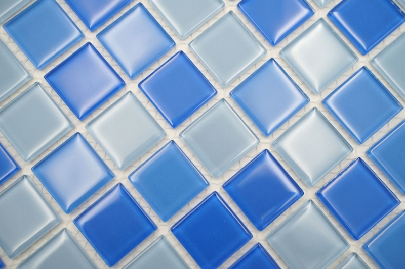 Motif main Carreau de mosaïque Translucide bleu clair Mosaïque de verre Crystal bleu clair SALLE DE BAINS WC CUISINE MUR MOS62-0404_m