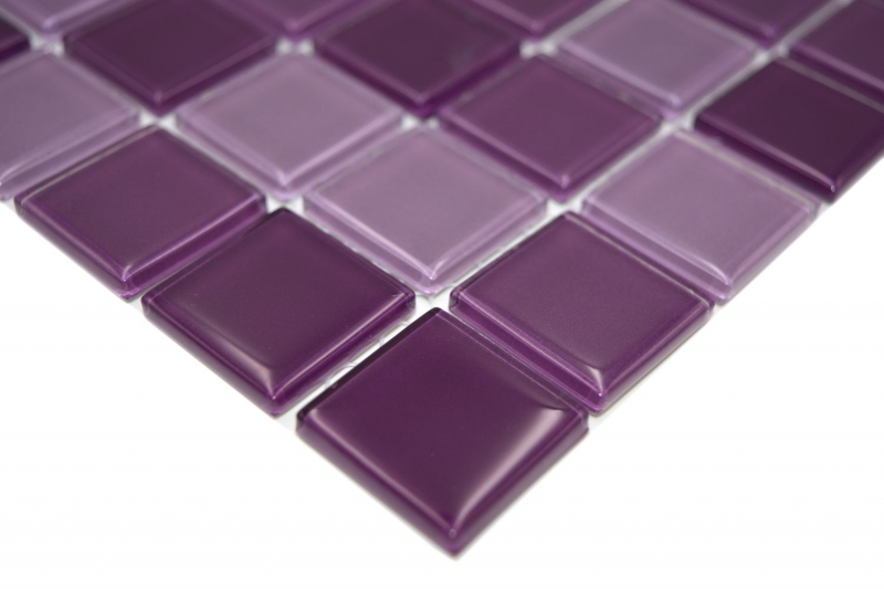Motif main Carreau de mosaïque translucide lilas Mosaïque de verre Crystal lilas SALLE DE BAINS WC CUISINE MUR MOS62-1104_m
