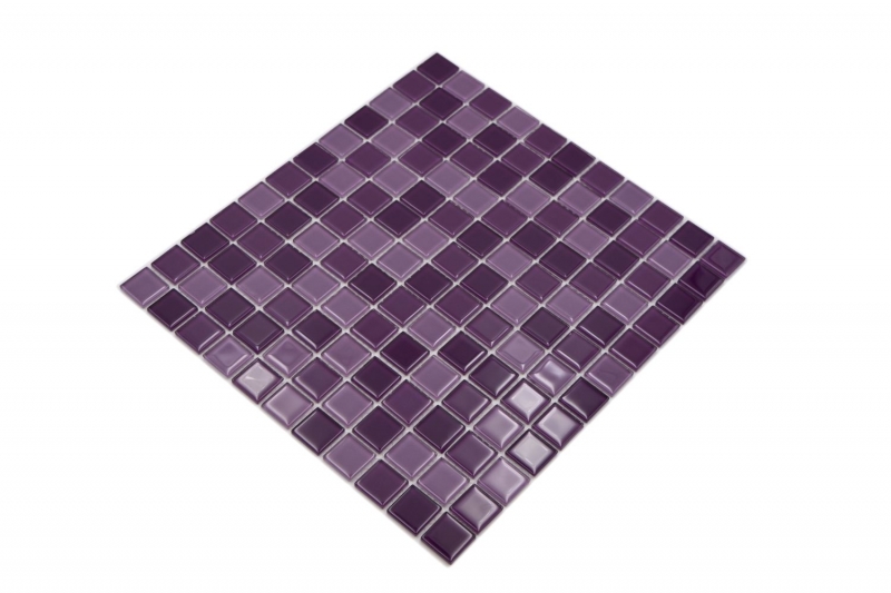 Motif main Carreau de mosaïque translucide lilas Mosaïque de verre Crystal lilas SALLE DE BAINS WC CUISINE MUR MOS62-1104_m