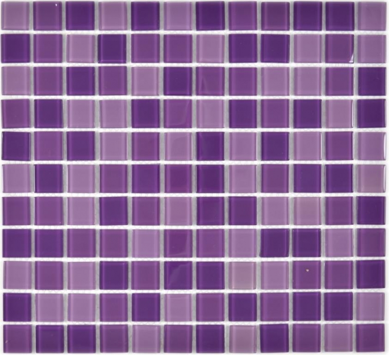 Motif main Carreau de mosaïque translucide lilas Mosaïque de verre Crystal lilas SALLE DE BAINS WC CUISINE MUR MOS62-1104_m