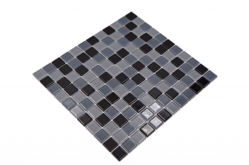 Motif main Carreau de mosaïque Translucide noir Mosaïque de verre Crystal noir SALLE DE BAINS WC CUISINE MUR MOS62-0208_m