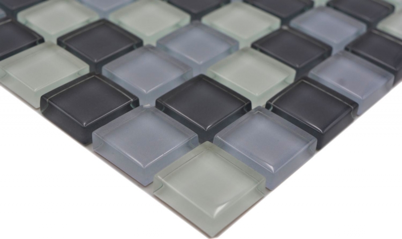 Motif main Carreau de mosaïque Translucide gris Mosaïque de verre Crystal gris SALLE DE BAINS WC CUISINE MUR MOS72-0204_m