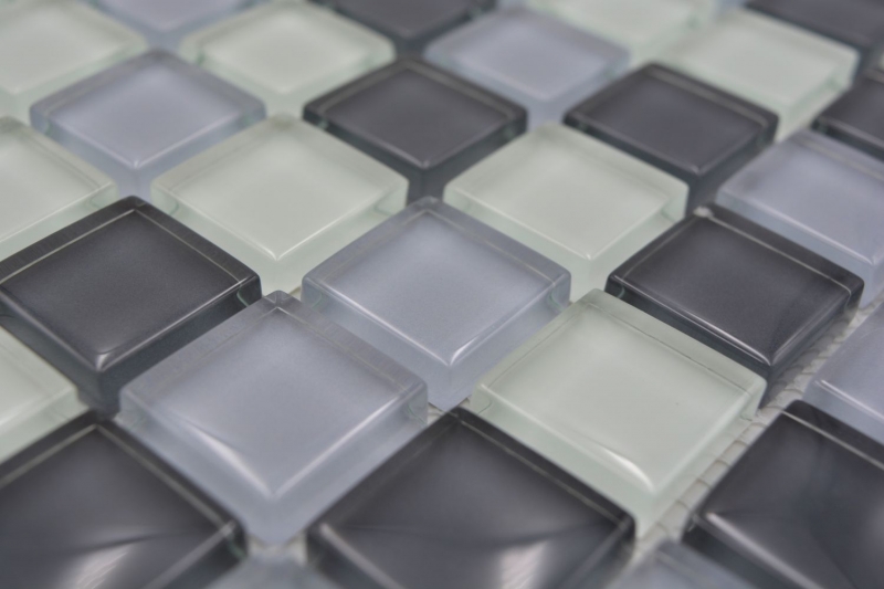 Motif main Carreau de mosaïque Translucide gris Mosaïque de verre Crystal gris SALLE DE BAINS WC CUISINE MUR MOS72-0204_m