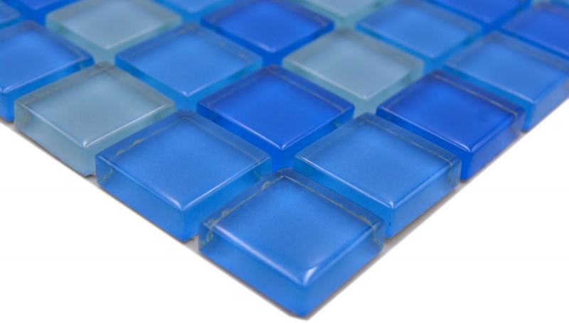 Motif main Carreau de mosaïque Translucide bleu clair Mosaïque de verre Crystal bleu clair BAD WC cuisine MUR MOS72-0406_m