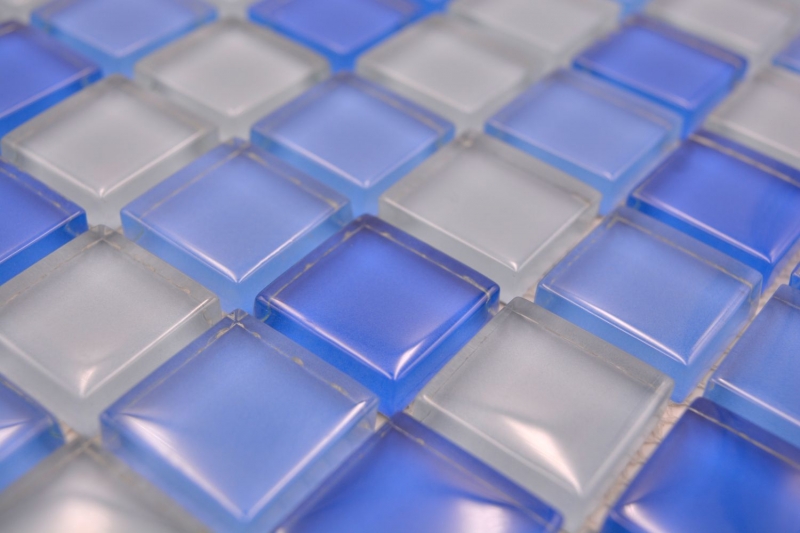 Motif main Carreau de mosaïque Translucide bleu clair Mosaïque de verre Crystal bleu clair BAD WC cuisine MUR MOS72-0406_m