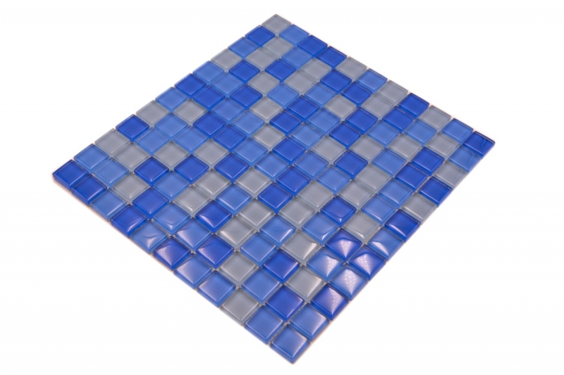 Motif main Carreau de mosaïque Translucide bleu clair Mosaïque de verre Crystal bleu clair BAD WC cuisine MUR MOS72-0406_m