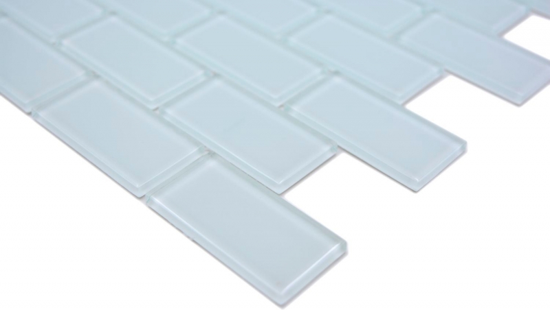 Motif à main Carreau de mosaïque Translucide blanc Brick Mosaïque de verre Crystal blanc SALLE DE BAINS WC CUISINE MUR MOS66-0102_m