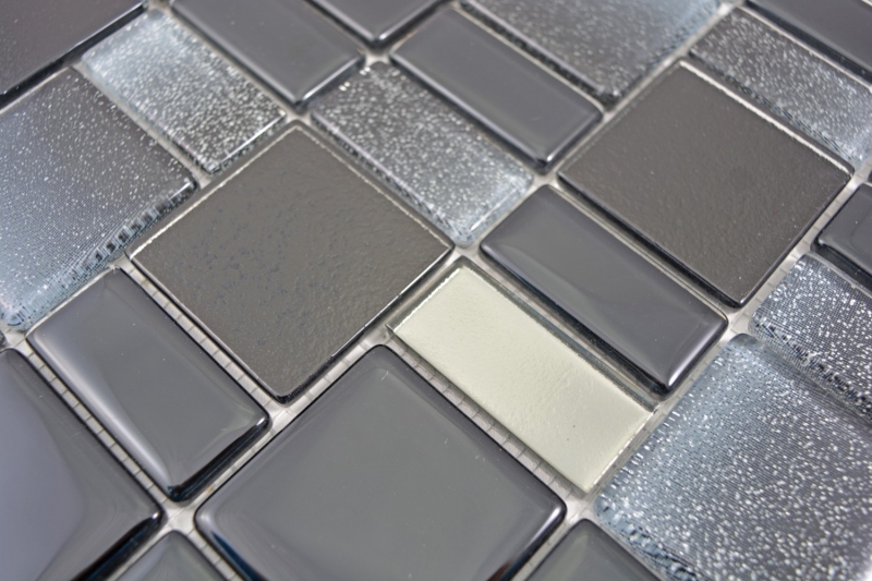 Motif manuel Carreau de mosaïque Translucide noir Combinaison chatoyante couleur noire MOS68-035B_m