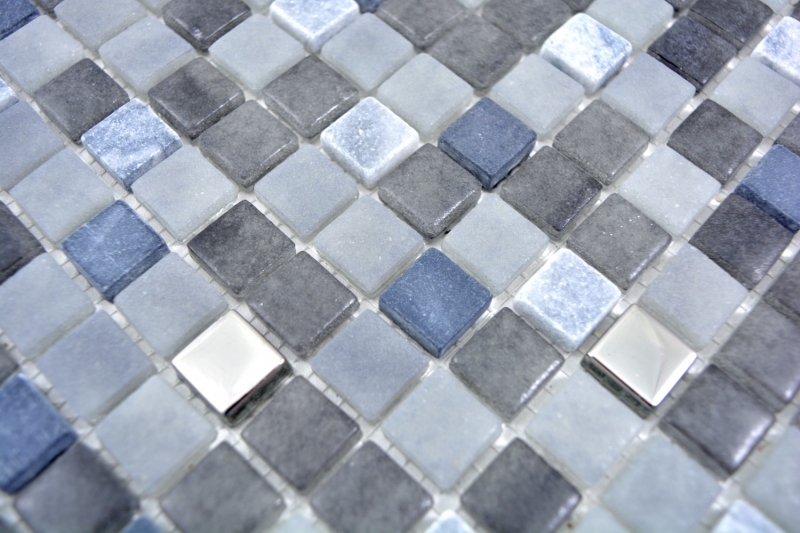 Motif manuel Carreau de mosaïque Pierre translucide noir NERO SALLE DE BAINS WC CUISINE MUR MOS91-0334_m