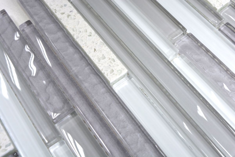 Échantillon manuel Carreau de mosaïque Translucide Composite blanc Multistick Mosaïque de verre Crystal Artificial blanc MOS86-MS90_m