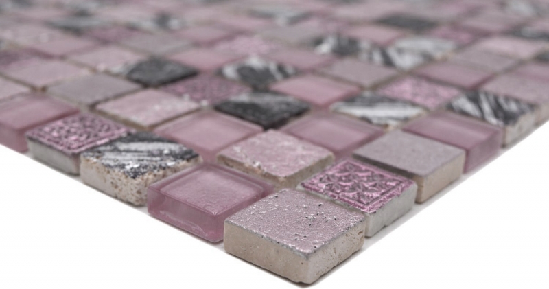 Motif manuel Carreau de mosaïque Translucide rose Mosaïque de verre Crystal Resin rose SALLE DE BAINS WC CUISINE MUR MOS82-1104_m