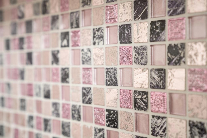 Motif manuel Carreau de mosaïque Translucide rose Mosaïque de verre Crystal Resin rose SALLE DE BAINS WC CUISINE MUR MOS82-1104_m