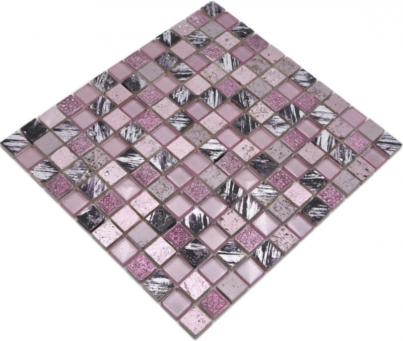 Motif manuel Carreau de mosaïque Translucide rose Mosaïque de verre Crystal Resin rose SALLE DE BAINS WC CUISINE MUR MOS82-1104_m