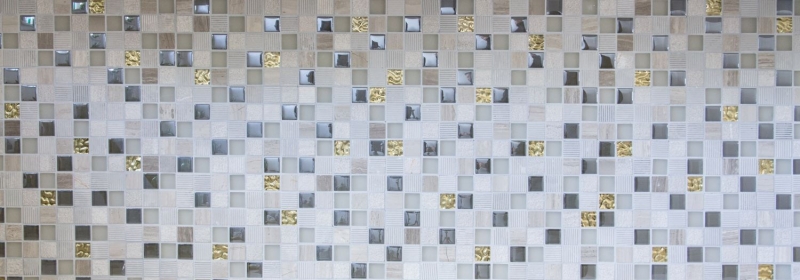 Échantillon manuel Carreau de mosaïque Translucide gris clair or Mosaïque de verre Crystal Pierre EP gris clair or MOS83-HQ22_m